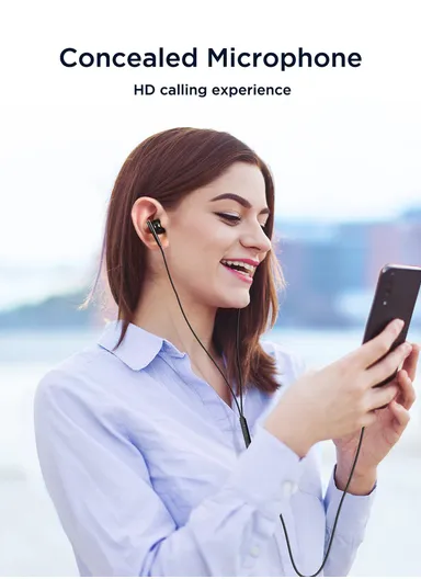 1.2m 3mW Half-In-Ear Wired Earphones 3.5mm Plug With PU Carrying Case JR-EW04