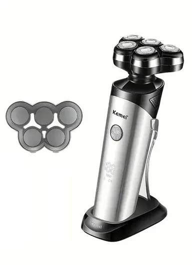 1200 mAh 5w Rechargeable Electric Shaver Digital Display 5 Floating Blades Shavers For Men Km-6039