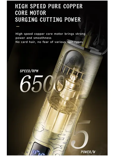 5W 600mAh Professional Rechargeable Cordless Hair Trimmer Digital Display KM-863