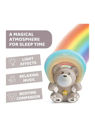 0m+ Plastic Rainbow Bear Projector Toy For Baby 10474 (D8.5 x W13 x H19)cm-Pink