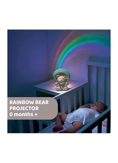 0m+ Plastic Rainbow Bear Projector Toy For Baby 10474 (D8.5 x W13 x H19)cm-Pink