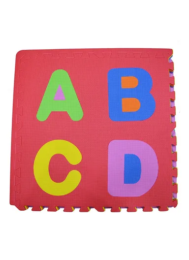 9-Pcs Interlocking Foam Colored Puzzle with Removable Letters &amp; Numbers (L60 x W60 x T1)cm
