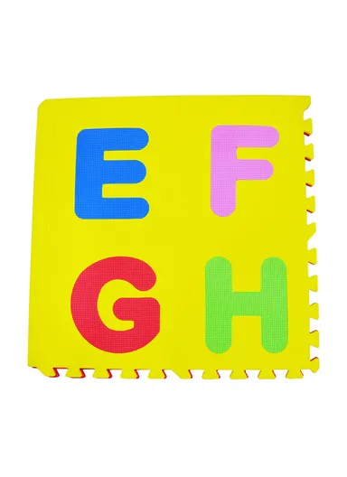 9-Pcs Interlocking Foam Colored Puzzle with Removable Letters &amp; Numbers (L60 x W60 x T1)cm