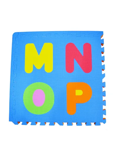 9-Pcs Interlocking Foam Colored Puzzle with Removable Letters &amp; Numbers (L60 x W60 x T1)cm