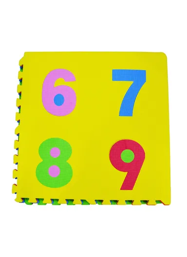 9-Pcs Interlocking Foam Colored Puzzle with Removable Letters &amp; Numbers (L60 x W60 x T1)cm