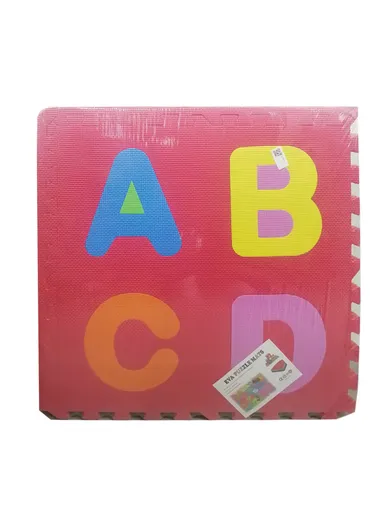 9-Pcs Interlocking Foam Colored Puzzle with Removable Letters &amp; Numbers (L60 x W60 x T1)cm