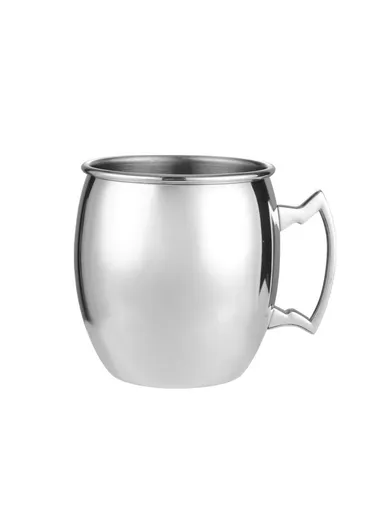 530ml Stainless Steel Copper Coffee Mug Metal Cup (D7.9 x H10)cm  - Silver Smooth