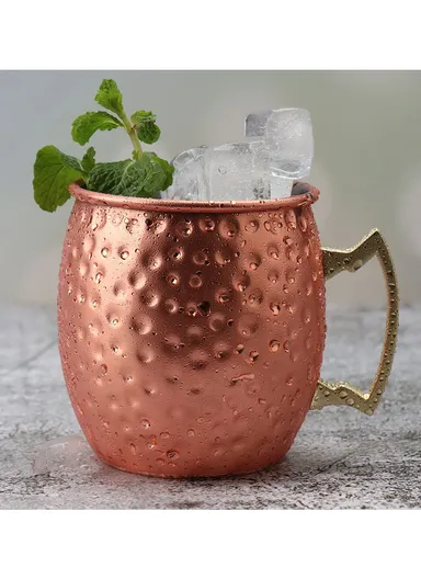 530ml Stainless Steel Copper Coffee Mug Metal Cup (D7.9 x H10)cm  - Silver Smooth