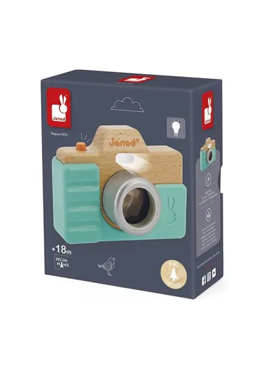 18m-3Years Wood &amp; Silicone Camera J05381 (L4.5 x W10.5 x H7.5)cm