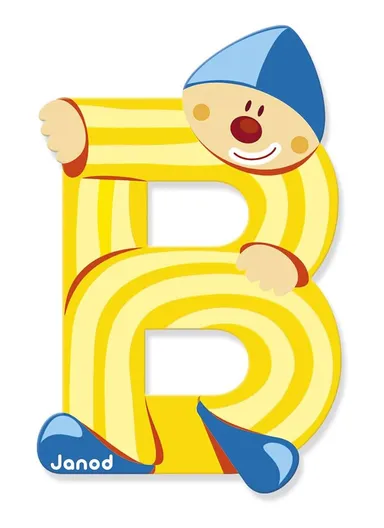 3-6Years Wood Clown Letter B J04543 (L0.7 x W5.5 x H8.5)cm