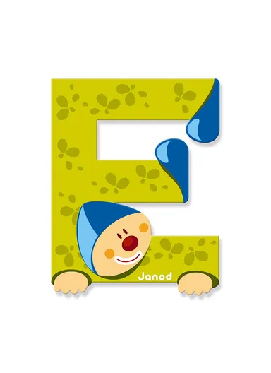 3-6Years Wood Clown Letter E J04546 (L0.7 x W6 x H7.5)cm