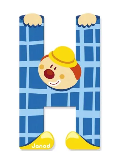 3-6Years Wood Clown Letter H J04549 (L0.7 x W5.5 x H9)cm