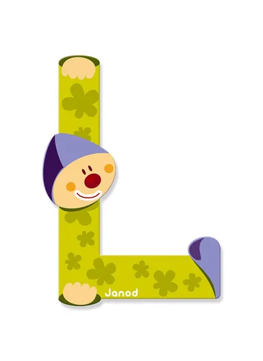 3-6Years Wood Clown Letter L J04553 (L0.7 x W6.5 x H9)cm