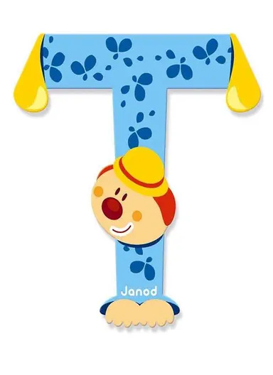 3-6Years Wood Clown Letter T J04561 (L0.7 x W8.5 x H8.5)cm