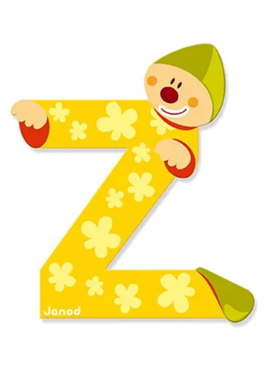 3-6Years Wood Clown Letter Z J04567 (L0.7 x W8 x H9)cm