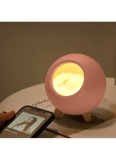 1200mAh 2W Bluetooth Speaker Cute Sleeping Cat Style USB Rechargeable Atmosphere Lamp Night Light - White