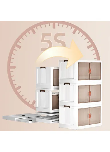 5 Layers Clear Shoes Clothing Storage Box, Multi-Use Home Clothes Snack Toy Storage Cabinet Organizer (W49 x D32 x H135.5)cm