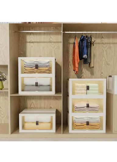 5 Layers Clear Shoes Clothing Storage Box, Multi-Use Home Clothes Snack Toy Storage Cabinet Organizer (W49 x D32 x H135.5)cm