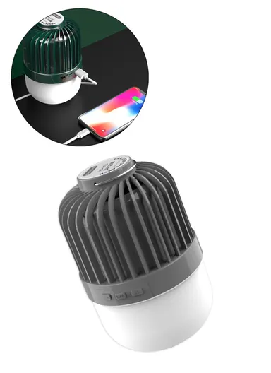 2400mAh LED Camping Lantern Bluetooth Speaker With Portable Emergency Light Power Bank HS-LY01-V1 - Grey