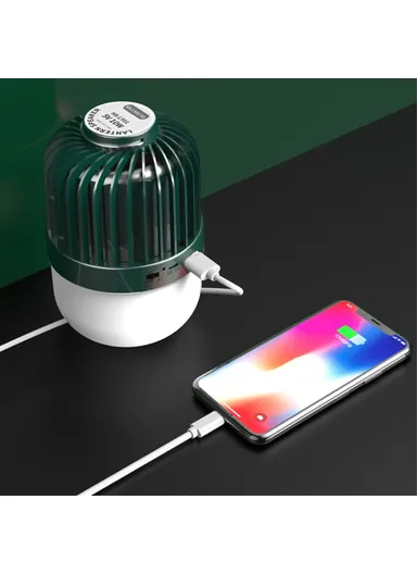 2400mAh LED Camping Lantern Bluetooth Speaker With Portable Emergency Light Power Bank HS-LY01-V1 - Grey
