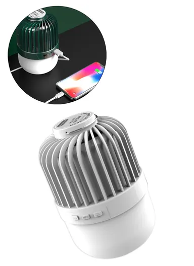 2400mAh LED Camping Lantern Bluetooth Speaker With Portable Emergency Light Power Bank HS-LY01-V1 - White