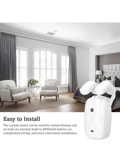 2Pcs Tuya App Bluetooth Smart Electric Curtain Motor Roman Pole Track Automatic Curtain Controller LY-1672