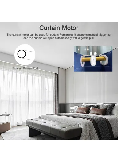 2Pcs Tuya App Bluetooth Smart Electric Curtain Motor Roman Pole Track Automatic Curtain Controller LY-1672