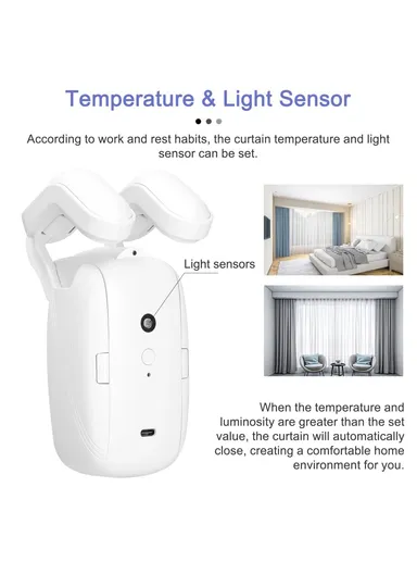 2Pcs Tuya App Bluetooth Smart Electric Curtain Motor Roman Pole Track Automatic Curtain Controller LY-1672