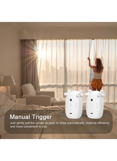 2Pcs U &amp; T Shape Track Curtain Electric Motor Tuya App Bluetooth Smart Automatic Curtain Controller LY1668