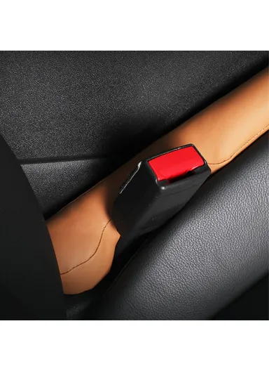 1 Pair Microfiber Leather Car Seat Seam Filling Strip Vehicle Seat Gap Filler Strip (L44 x W5 x H5)cm - Black