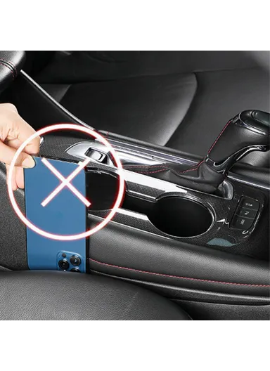 1 Pair Microfiber Leather Car Seat Seam Filling Strip Vehicle Seat Gap Filler Strip (L44 x W5 x H5)cm - Black