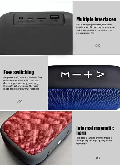 3W 400mAh Cloth Portable Mini Speaker Bluetooth Speaker Deep Bass Sound Box Speaker G2 (W12 x D3.5 X H8)cm - Blue