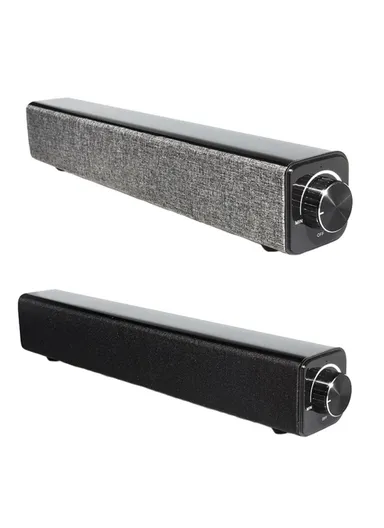 4500mAh Desktop Powerful Bluetooth Speaker Auto Sleep Smart Speaker With Two Playback Modes BT808 (L38 x W6 x H6)cm - Black