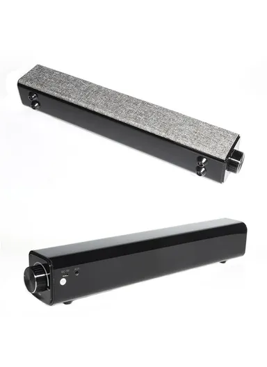 4500mAh Desktop Powerful Bluetooth Speaker Auto Sleep Smart Speaker With Two Playback Modes BT808 (L38 x W6 x H6)cm - Black