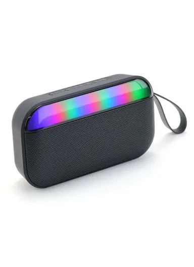 800mAh Bluetooth 5.0 TWS Wireless Speaker IPX7 Waterproof Portable Loudspeaker With Lanyard BS56 (L14.6 x W4 x H8.1)cm - Black