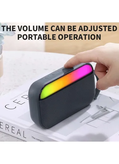 800mAh Bluetooth 5.0 TWS Wireless Speaker IPX7 Waterproof Portable Loudspeaker With Lanyard BS56 (L14.6 x W4 x H8.1)cm - Black