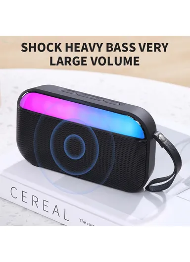 800mAh Bluetooth 5.0 TWS Wireless Speaker IPX7 Waterproof Portable Loudspeaker With Lanyard BS56 (L14.6 x W4 x H8.1)cm - Blue