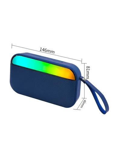 800mAh Bluetooth 5.0 TWS Wireless Speaker IPX7 Waterproof Portable Loudspeaker With Lanyard BS56 (L14.6 x W4 x H8.1)cm - Blue