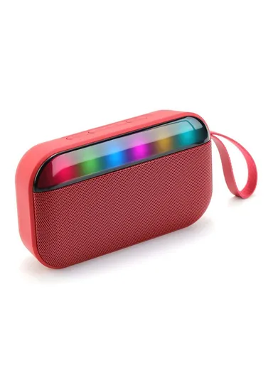 800mAh Bluetooth 5.0 TWS Wireless Speaker IPX7 Waterproof Portable Loudspeaker With Lanyard BS56 (L14.6 x W4 x H8.1)cm - Red