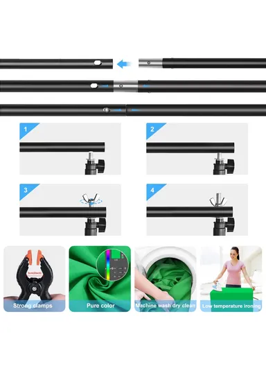 Photography Lighting Kit, Softbox, Reflector Board, Background Cloth &amp; Light Stand