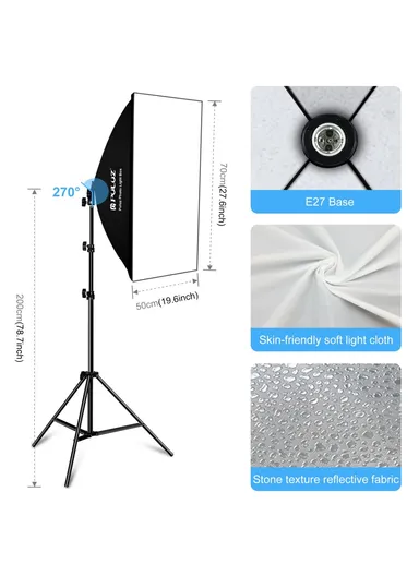 Photography Lighting Kit, Softbox, Reflector Board, Background Cloth &amp; Light Stand