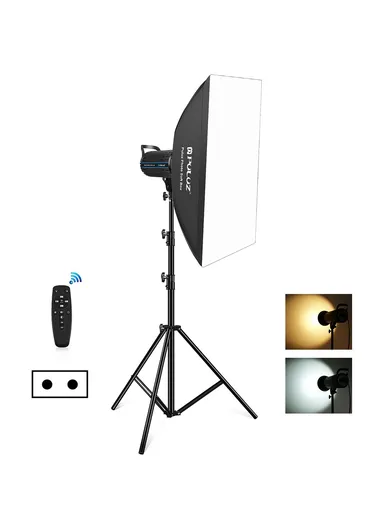 120W 3200K-5600K LED Studio Light with Softbox Photography Kit Set PKT3111 - EU Plug / Rectangle