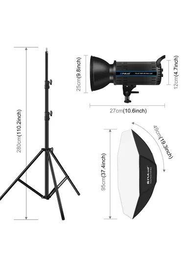120W Photography Kit Set 3200K-5600K Video Light with Softbox Remote Control Light Holder PKT3108 - EU Plug
