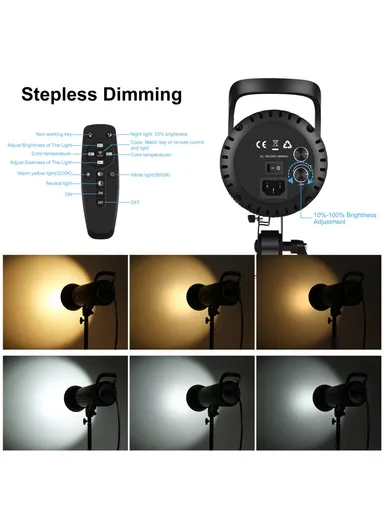 120W Photography Kit Set 3200K-5600K Video Light with Softbox Remote Control Light Holder PKT3108 - EU Plug