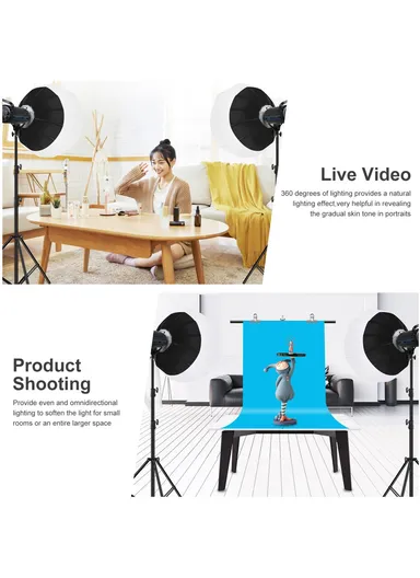 Photography Studio Video Light With 2.8m Light Stand &amp; Softbox Kit Set PKT3105 - EU Plug
