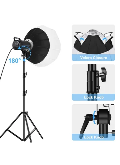 Photography Studio Video Light With 2.8m Light Stand &amp; Softbox Kit Set PKT3105 - EU Plug