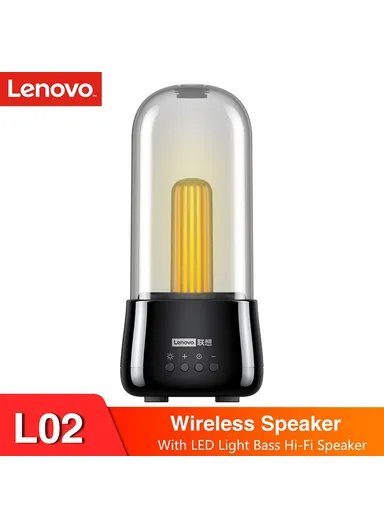 2000mAh Portable Wireless Bluetooth Speaker with True Wireless Stereo Music Player, High Boom, Deep Bass, HiFi Sound, LED Light &amp; Built-in Microphone L02 (D8.6 x H17.7)cm - Black