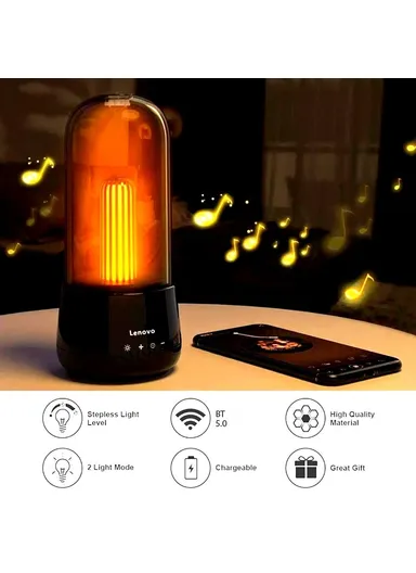 2000mAh Portable Wireless Bluetooth Speaker with True Wireless Stereo Music Player, High Boom, Deep Bass, HiFi Sound, LED Light &amp; Built-in Microphone L02 (D8.6 x H17.7)cm - Black