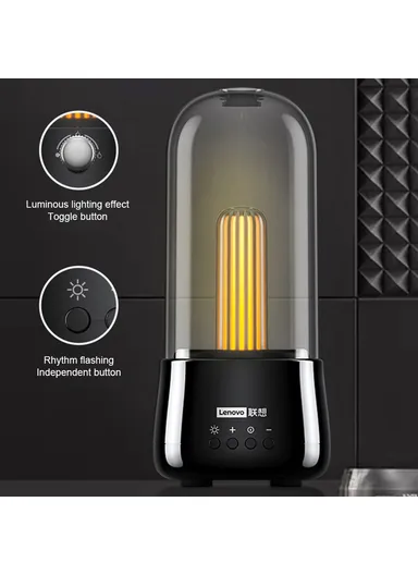 2000mAh Portable Wireless Bluetooth Speaker with True Wireless Stereo Music Player, High Boom, Deep Bass, HiFi Sound, LED Light &amp; Built-in Microphone L02 (D8.6 x H17.7)cm - Black