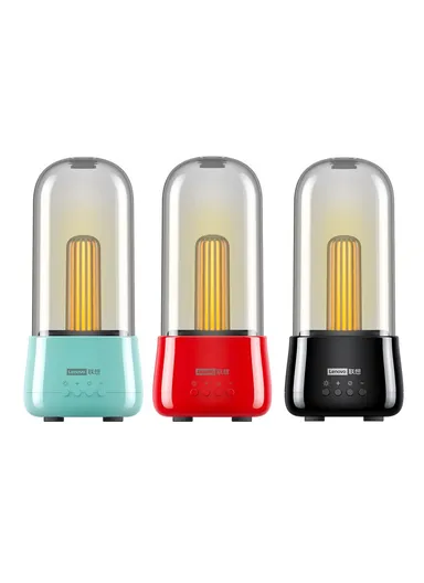 2000mAh Portable Wireless Bluetooth Speaker with True Wireless Stereo Music Player, High Boom, Deep Bass, HiFi Sound, LED Light &amp; Built-in Microphone L02 (D8.6 x H17.7)cm - Black